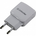 Defender UPA-22 White (83580) Зарядное устройство USB (Вх. AC100-240V, Вых. DC5V, 2xUSB 2.1A)