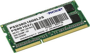 Patriot (PSD38G1600L2S) DDR3 SODIMM  8Gb (PC3-12800) CL11 (for NoteBook)