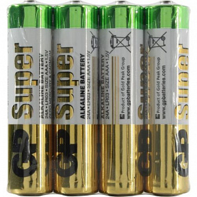 GP Super 24ARS-2SB4-96 (LR03) Size AAA, щелочной  (alkaline)  (уп. 96  шт)
