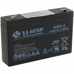 Аккумулятор B.B. Battery HR9-6  (6V,  9Ah) для  UPS