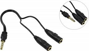 Defender Headset Jack (63012)  Кабель-переходник  4-pin Jack3.5-M  --)2xJack3.5-F