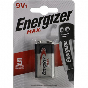 Energizer MAX 6LR61 , 9V,  щелочной  (alkaline), типа  "Крона"