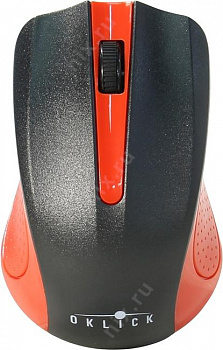 OKLICK Wireless Optical Mouse (485MW) (Black&Red) (RTL) USB 3btn+Roll (997828)