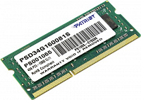 Patriot (PSD34G160081S) DDR3 SODIMM  4Gb  (PC3-12800)  CL11 (for  NoteBook)