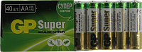 GP Super 15A-2CRVS40 (LR6) Size AA, щелочной  (alkaline)  (уп. 40  шт)