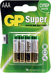 GP Ultra/Super 24AU/24A-4 (LR03) Size AAA, щелочной  (alkaline)  (уп. 4  шт)