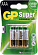 GP Ultra/Super 24AU/24A-4 (LR03) Size AAA, щелочной  (alkaline)  (уп. 4  шт)