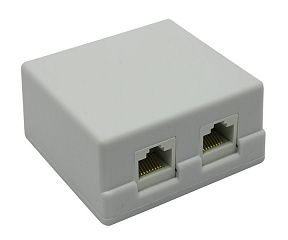 5bites (LY-SB02-A) Розетка внешняя двойная RJ-45 кат.5(e)