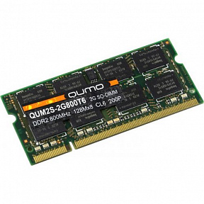 QUMO (QUM2S-2G800T6) DDR2 SODIMM 2Gb  (PC2-6400)  CL6 (for  NoteBook)